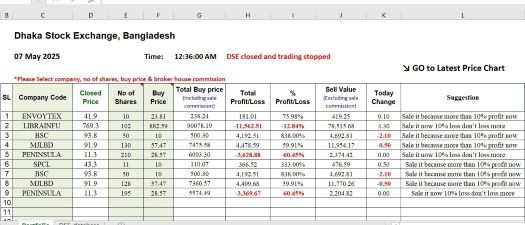 Live Stock price in Excel