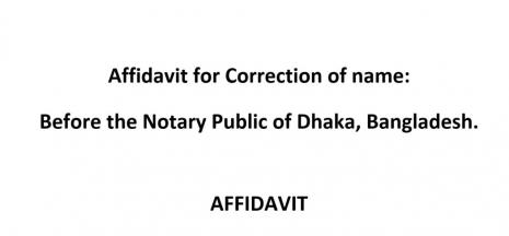 Affidavit notary public for correction of name