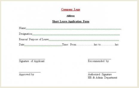 short leave form